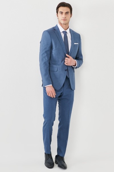 Blue Male Straight Suit