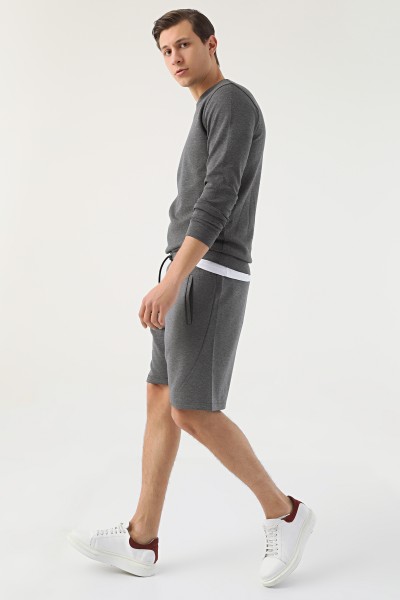 Grey Male Straight Shorts & Bermuda