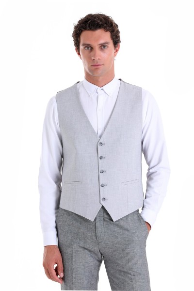 Grey Male patterned Waistcoat
