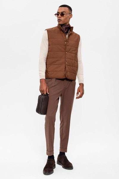 Brown Male Straight Waistcoat