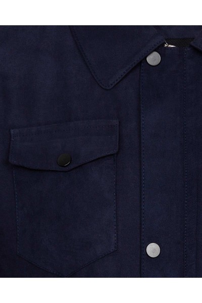 Navy blue Male Straight coats