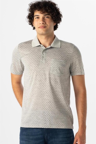 Grey Male Polo Neck T-shirt