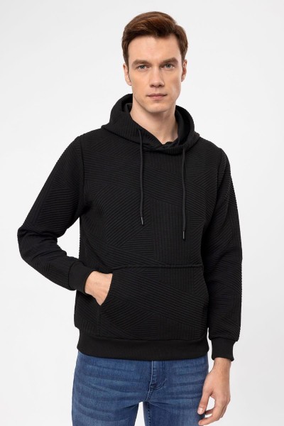 Black Male Quilted Sweatshirt