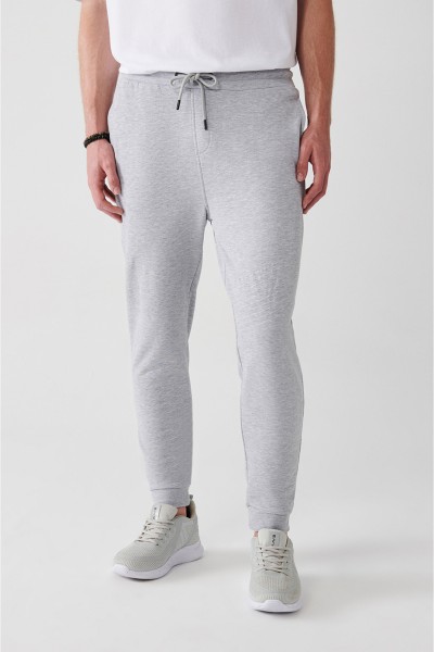 Grey Male Straight Sweatpants