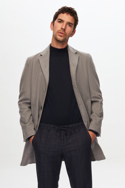 Grey Male Straight Coat
