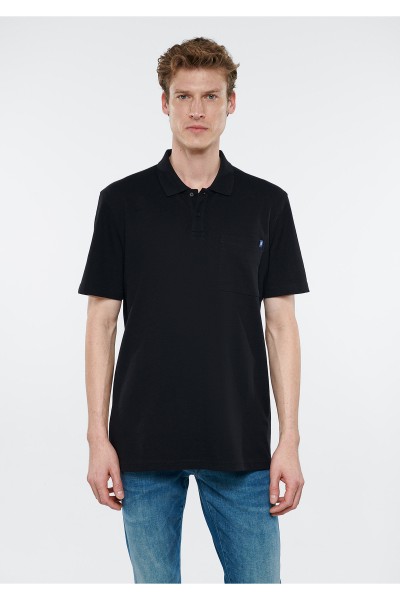 Black Male Straight Polo Neck T-shirt