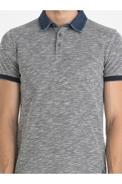 Navy blue Male Polo Neck T-shirt
