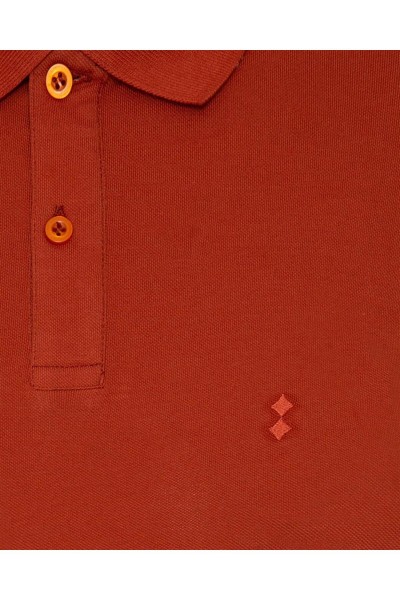 Orange Male Polo Neck T-shirt