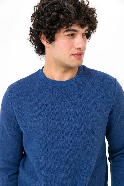 Blue Male Straight Sweatshirt