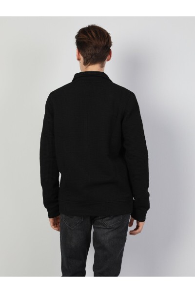 Black Male Solid Color Jacket