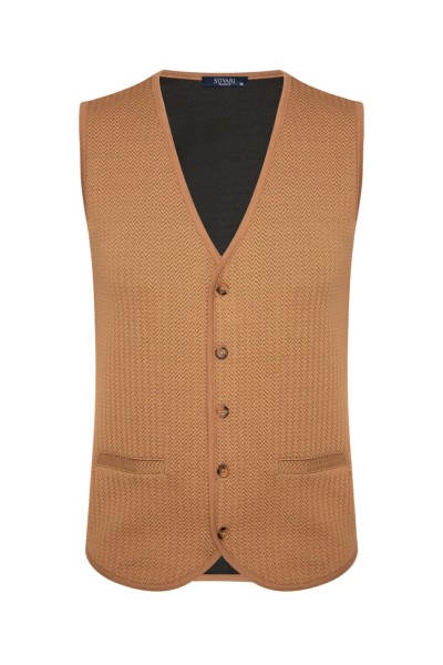 Brown Male patterned Waistcoat