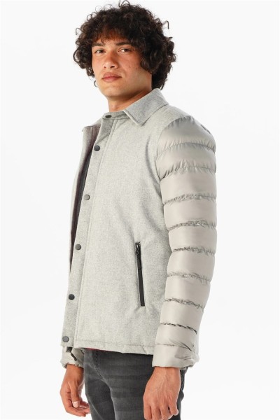 Grey Male Plain coats