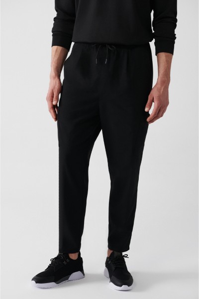 Black Male Straight Trousers