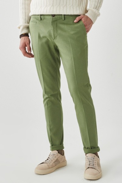 Green Male Straight Trousers