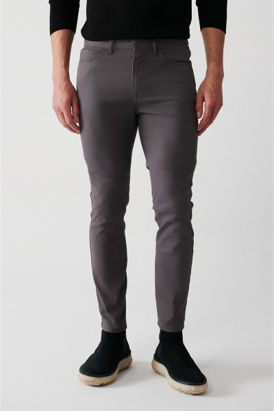 Grey Male Straight Trousers
