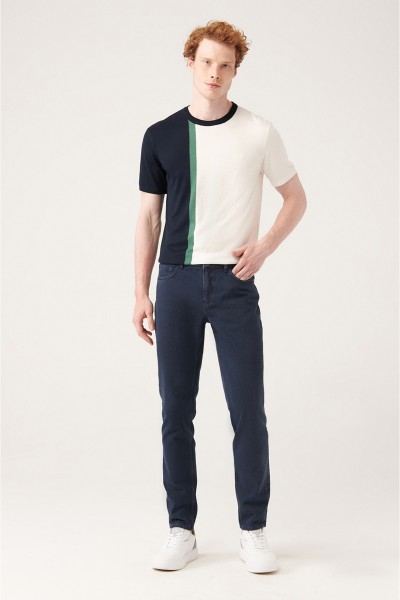 Navy blue Male Straight jeans