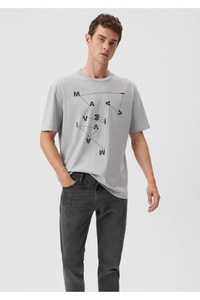 Grey Male Printed T-Shirts