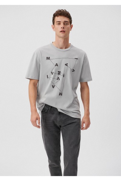 Grey Male Printed T-Shirts