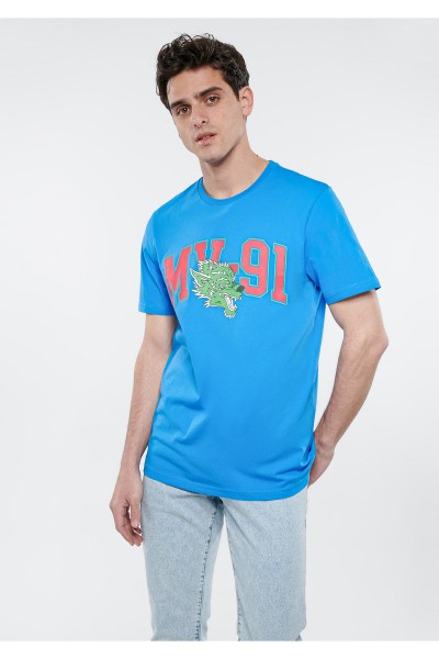 Blue Male Printed T-Shirts