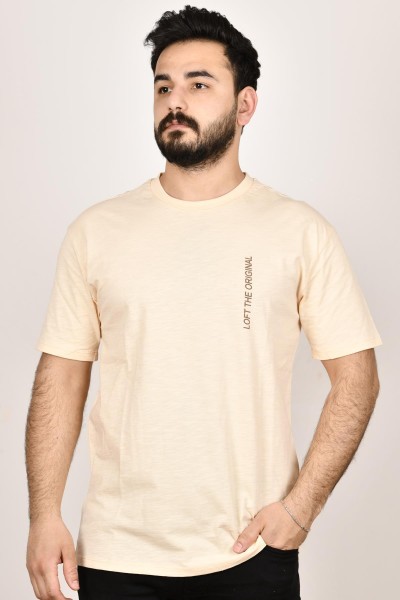 Beige Male Digital printing T-Shirts