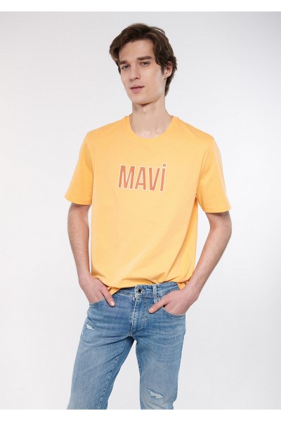 Orange Male Printed T-Shirts