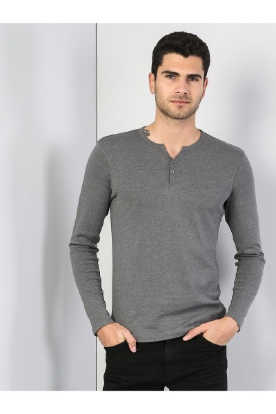 Grey Male Solid Color T-Shirts