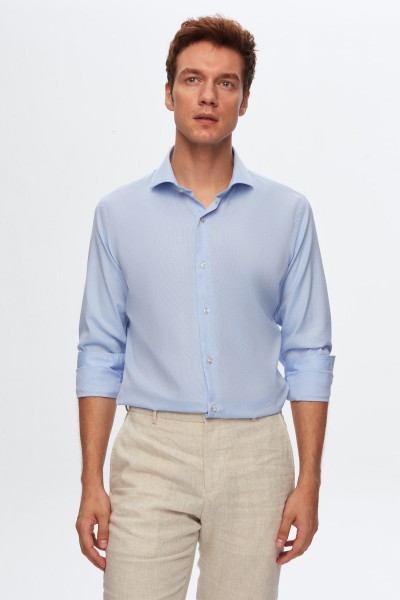 Blue Male Straight Shirt