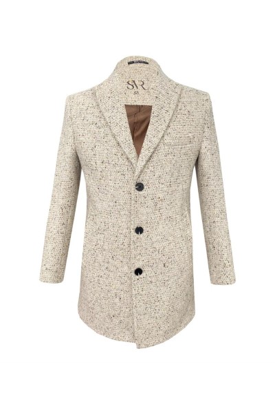 Beige Male patterned Coat