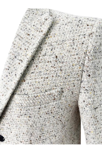 Beige Male patterned Coat