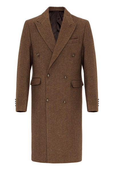 Brown Male patterned Coat