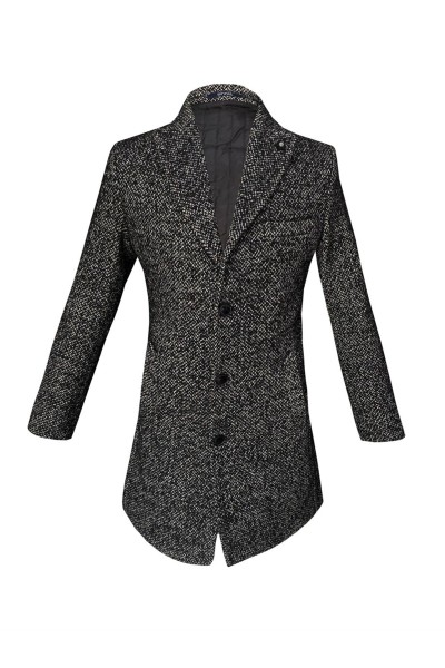 Black Male patterned Coat