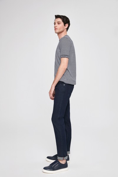 Navy blue Male Straight jeans