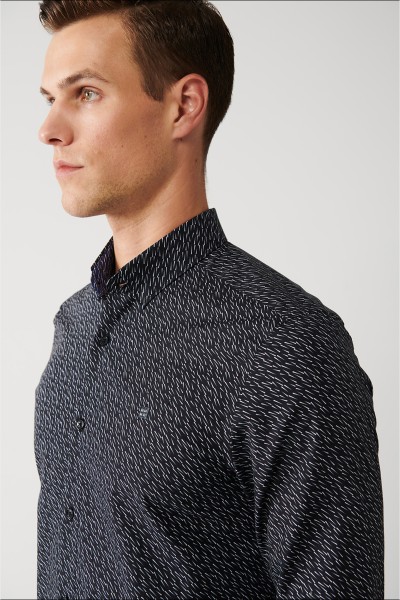 Black Male patterned Shirt