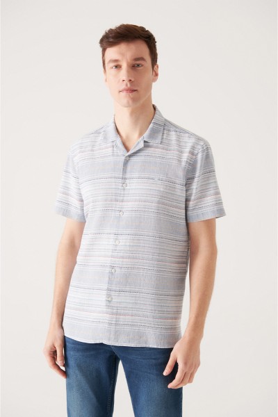 Blue Male Striped Shirt