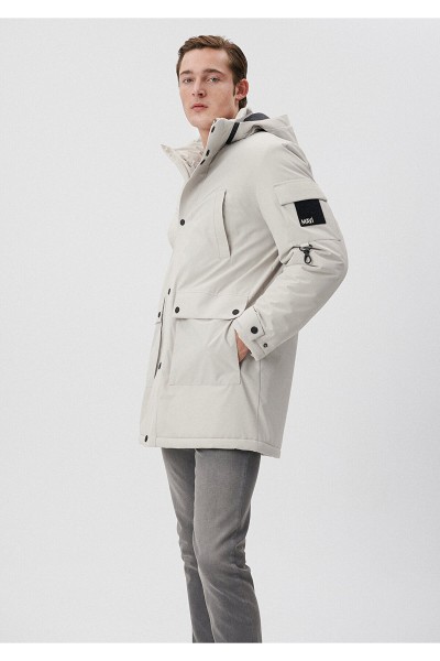 Beige Male Straight coats