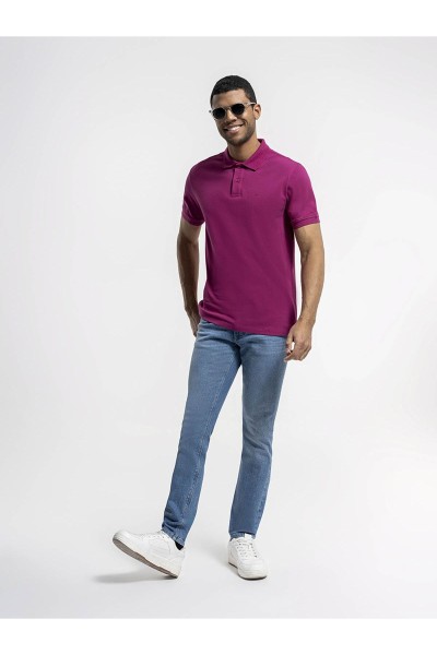 Pink Male Polo Neck T-shirt