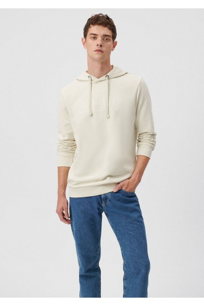 Beige Male Straight Sweatshirt