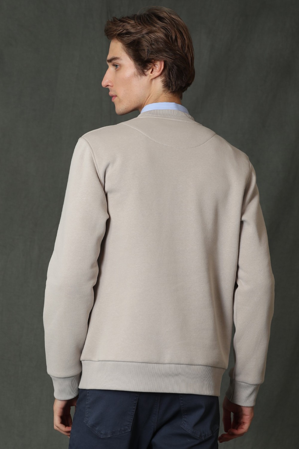Beige Male Printed Sweatshirt