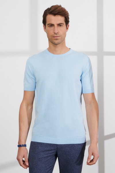 Blue Male Straight T-Shirts